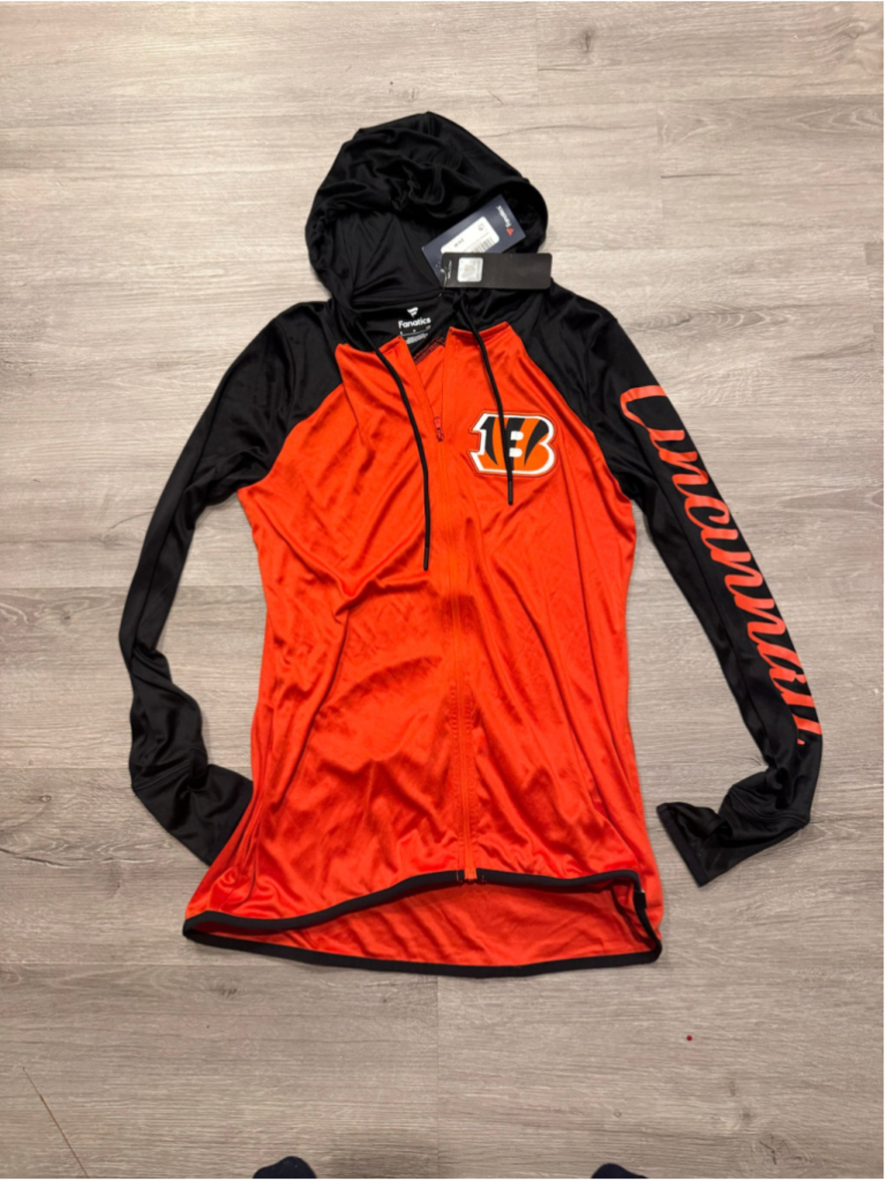 Women's Fanatics Cincinnati Bengals Full Zip Hoodie, Size S, Orange/Black